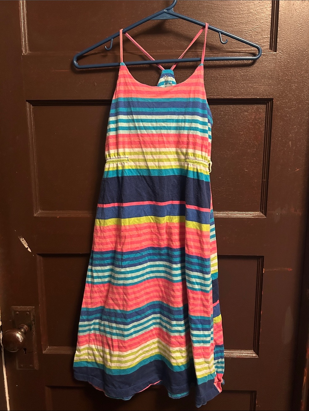 The Children's Place Pink, Blue & Yellow Striped Tank Dress